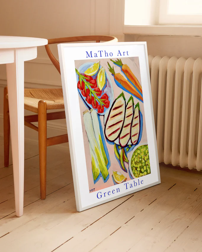 poster with painting of vegetables