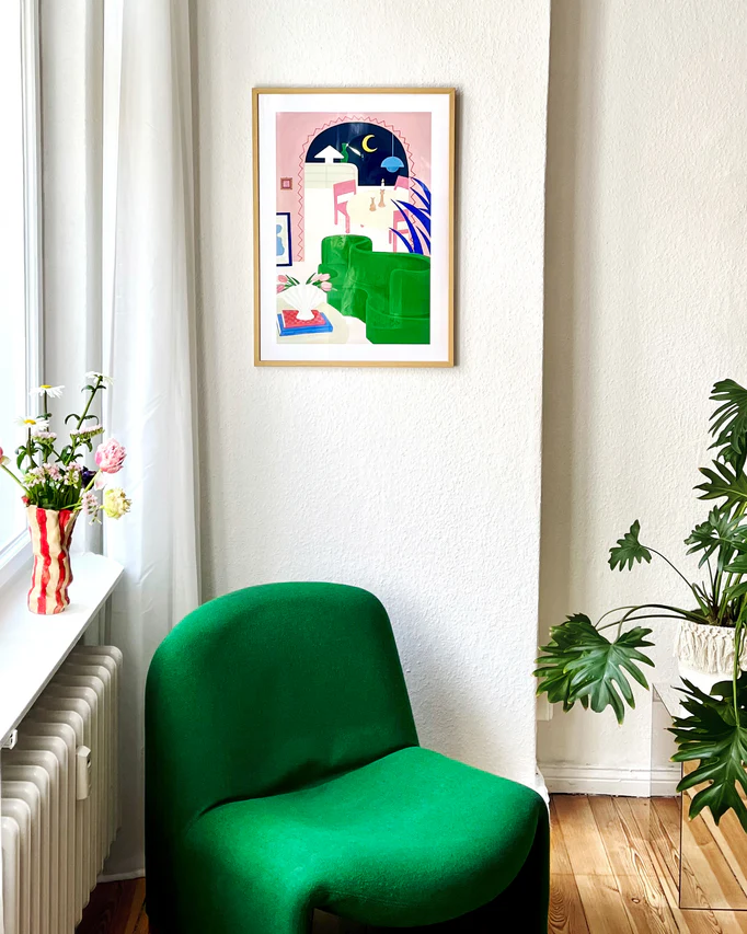 Living Room by Night Poster