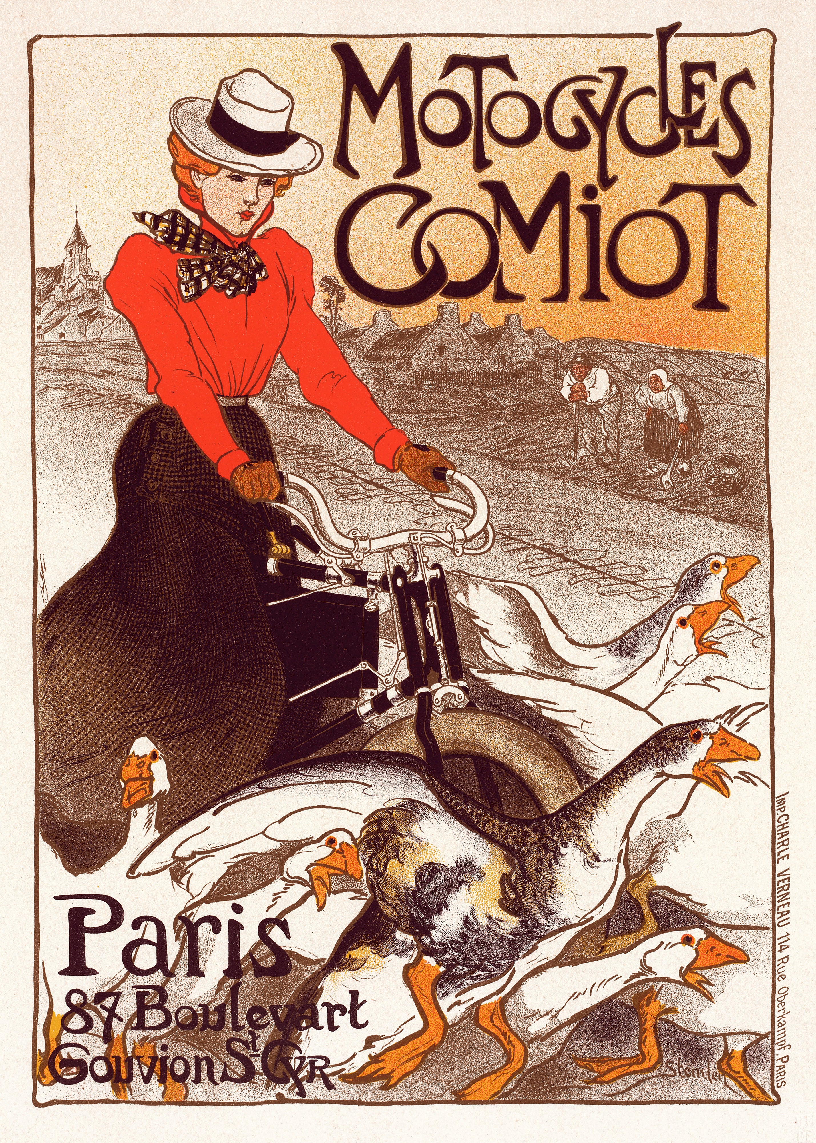 Motocycles Comiot Poster - Vintage Wall Art | Wallbaby.com