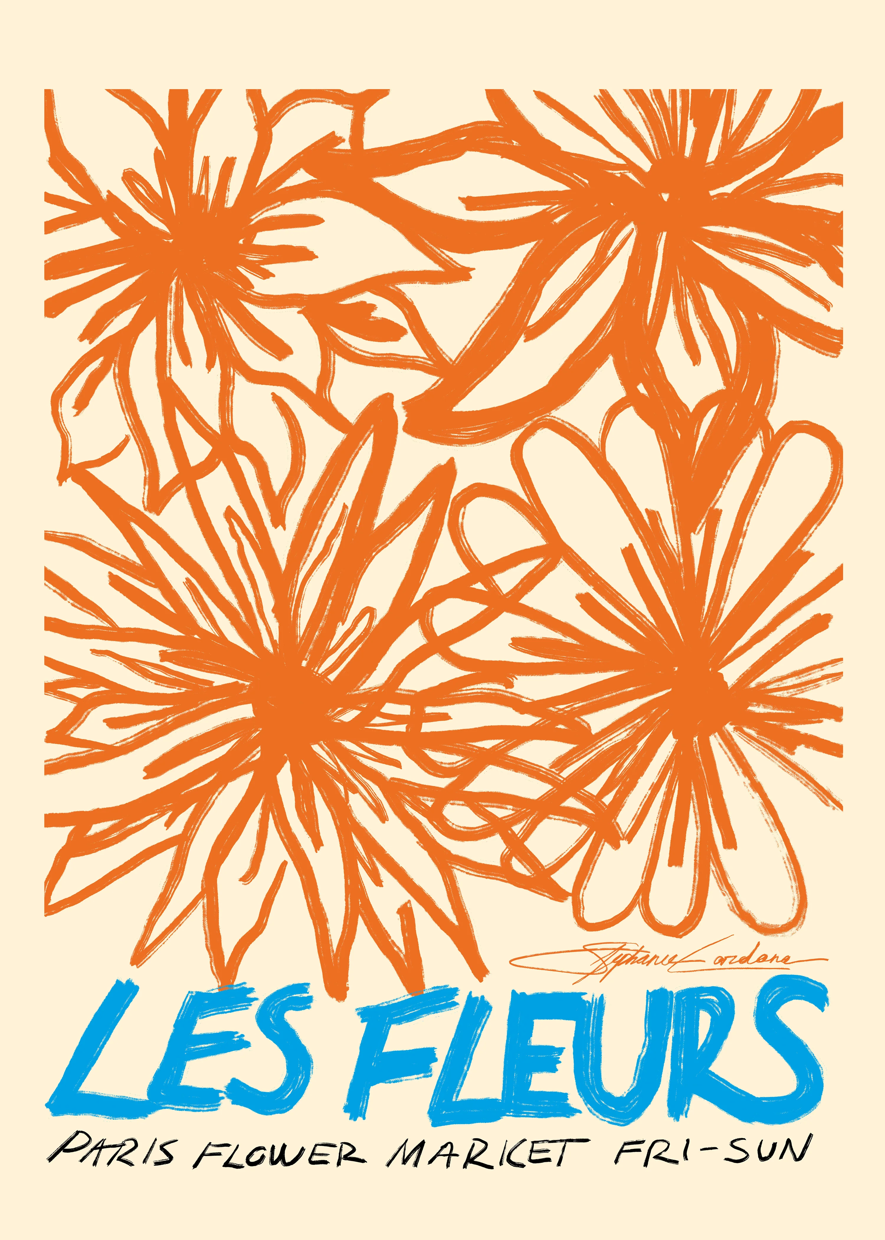 Les Fleurs Poster - Paris Flower Market Wall Art | Wallbaby.com