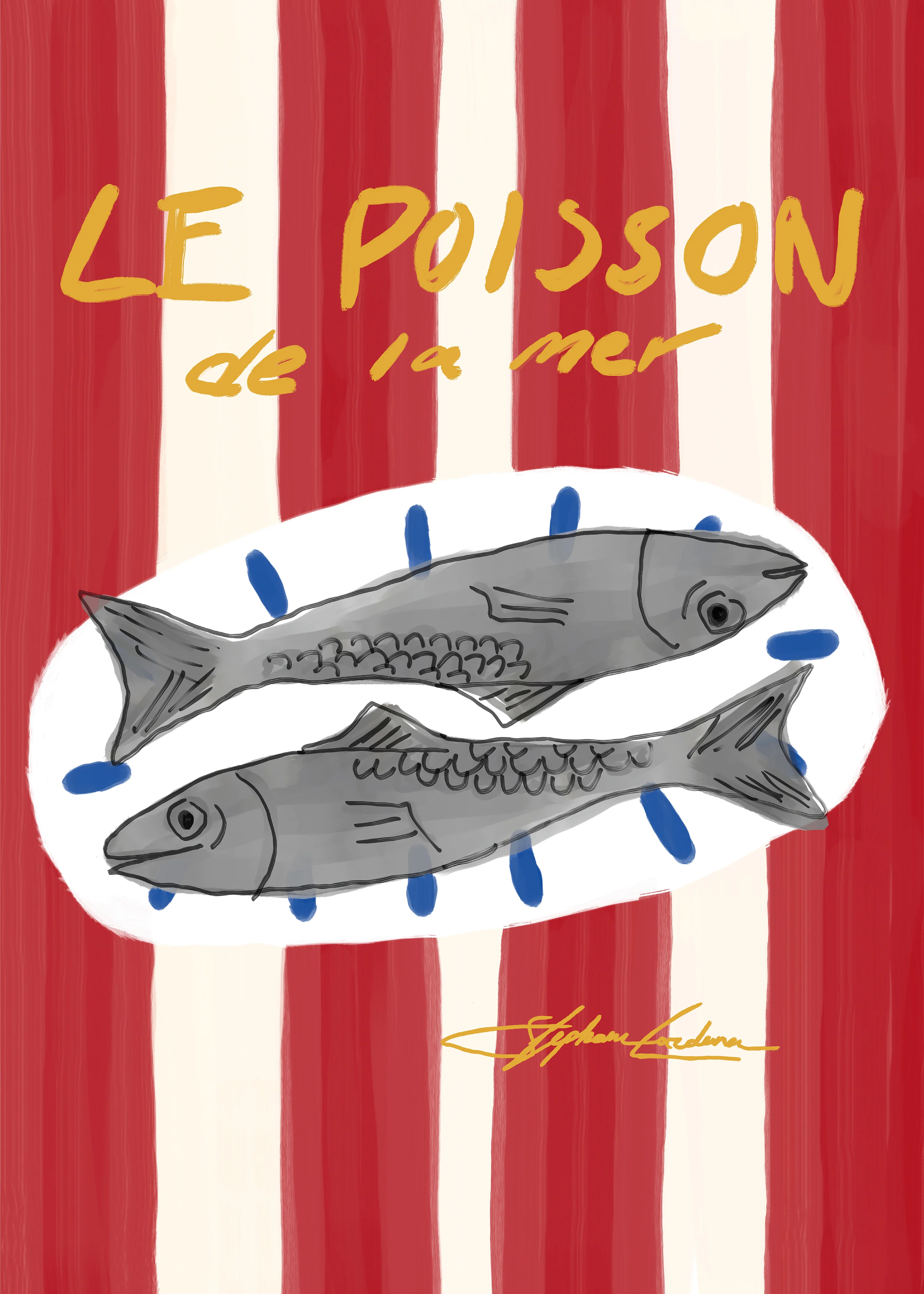 Le Poisson Poster - Coastal Fish Wall Art | Wallbaby.com