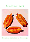 Poster with danish hotdogs