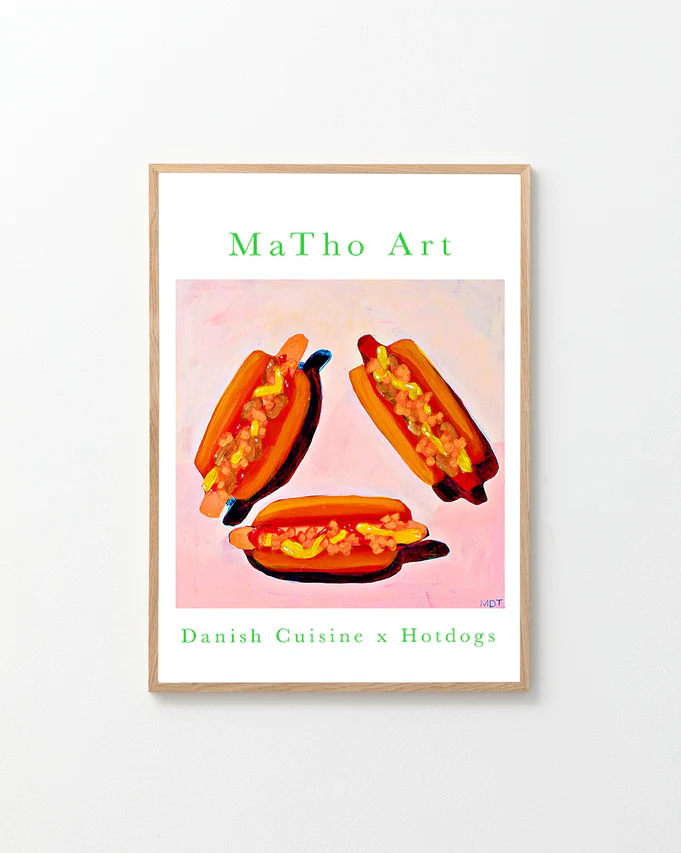 poster with danish hotdogs
