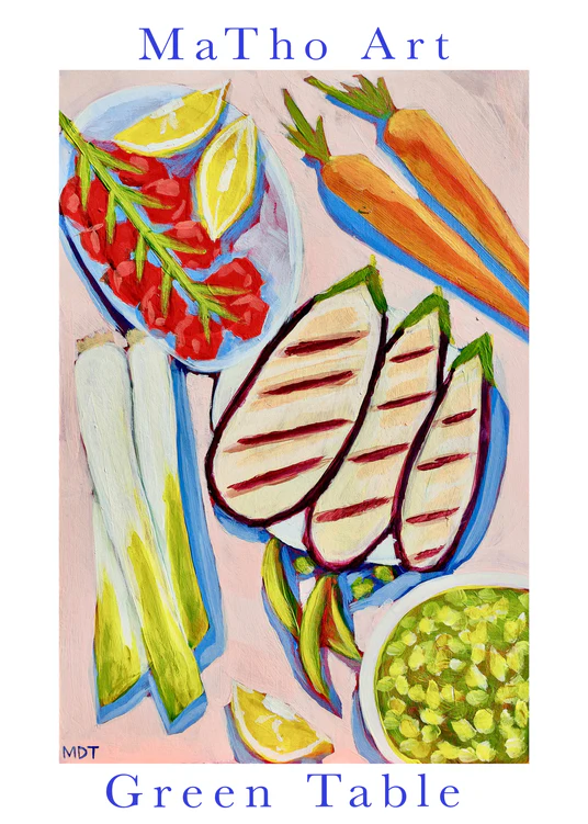 poster with painting of vegetables