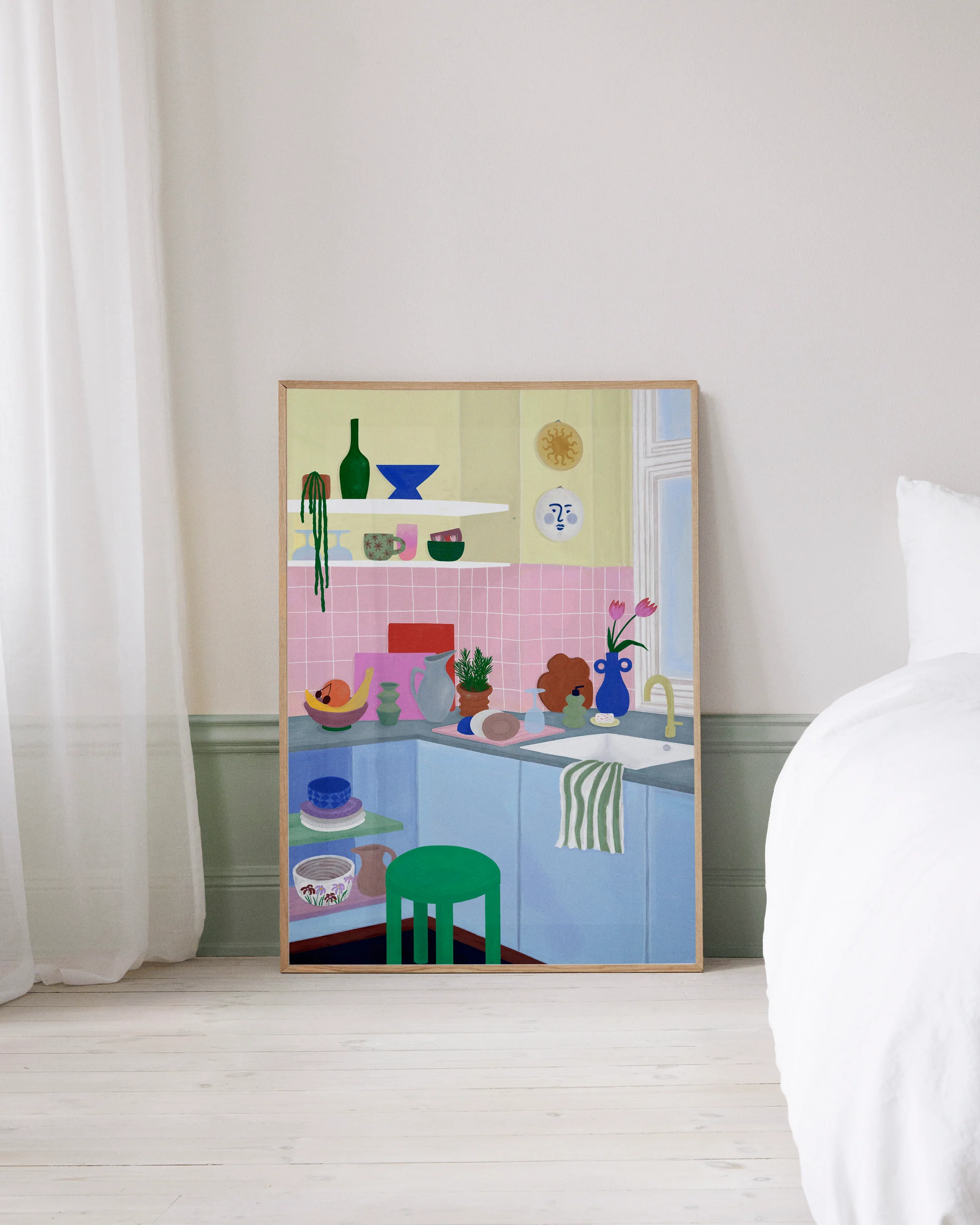 colourful kitchen print - bright kitchen wall art –... Colourful Kitchen Poster by Frauke Schyroki | Wallbaby