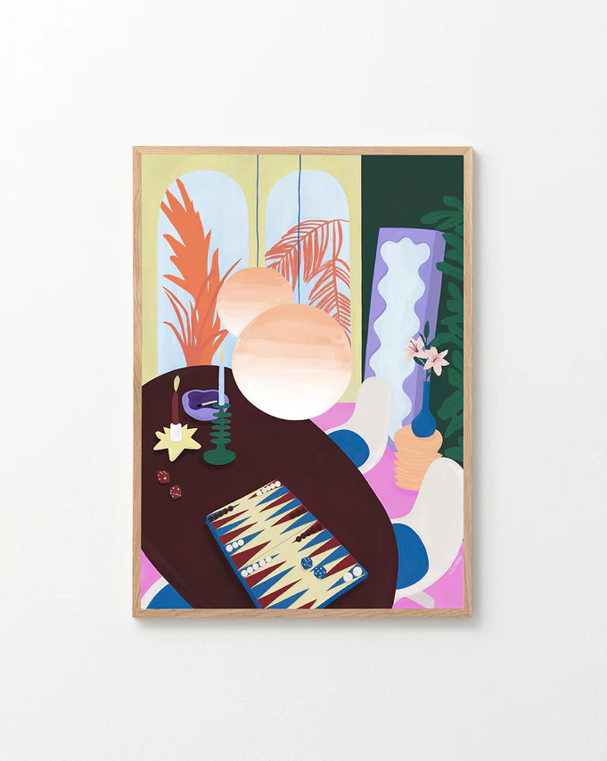 Living Room Backgammon Poster