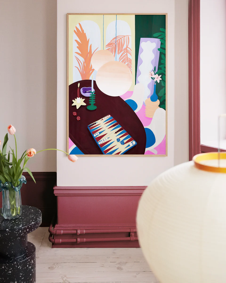 Living Room Backgammon Poster