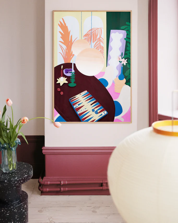 Living Room Backgammon Poster