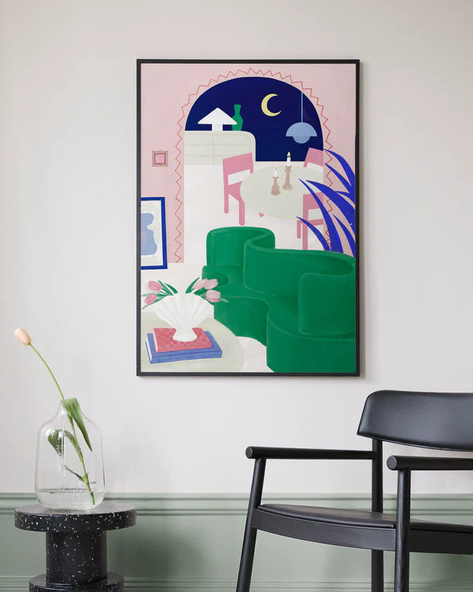 Living Room by Night Poster