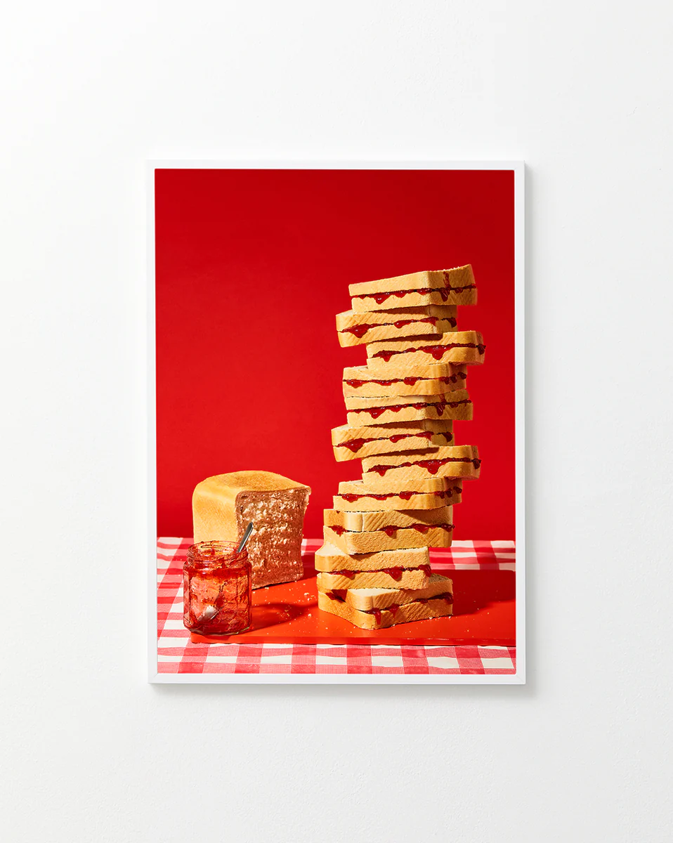 Poster "Jam Sandwiches" in a white frame against a white background