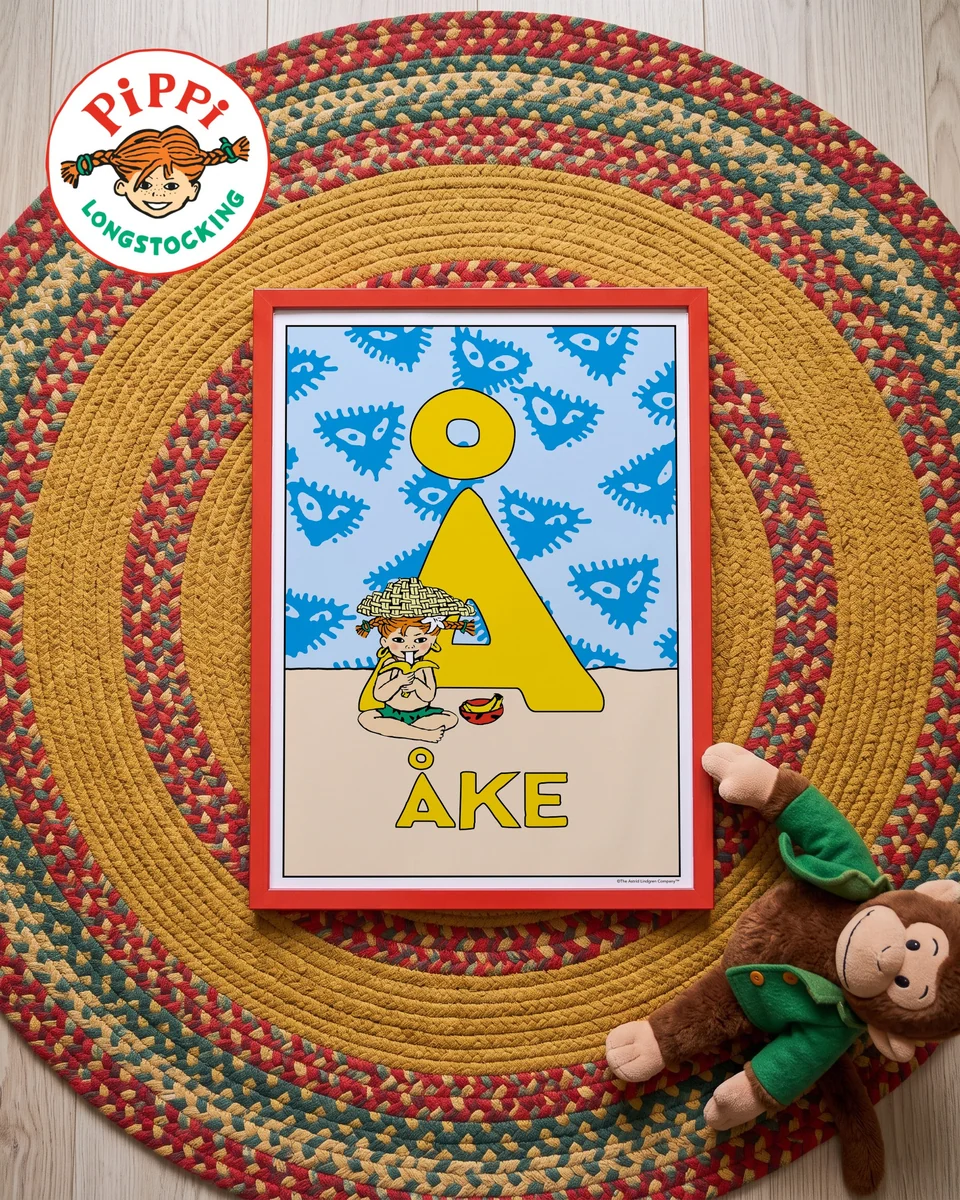 Pippi Longstocking name poster Å – Flat lay