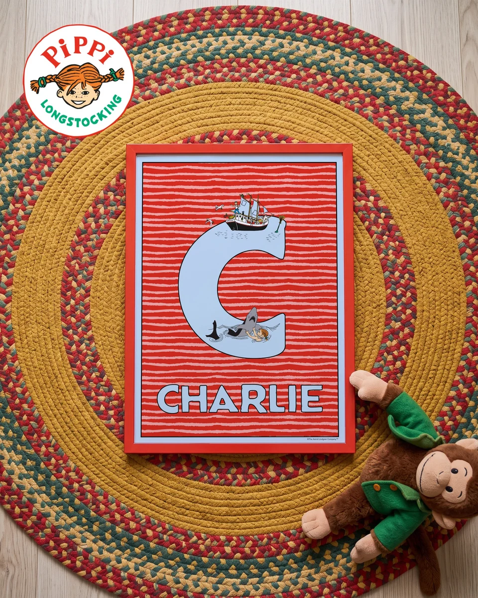Pippi Longstocking name poster C – Flat lay