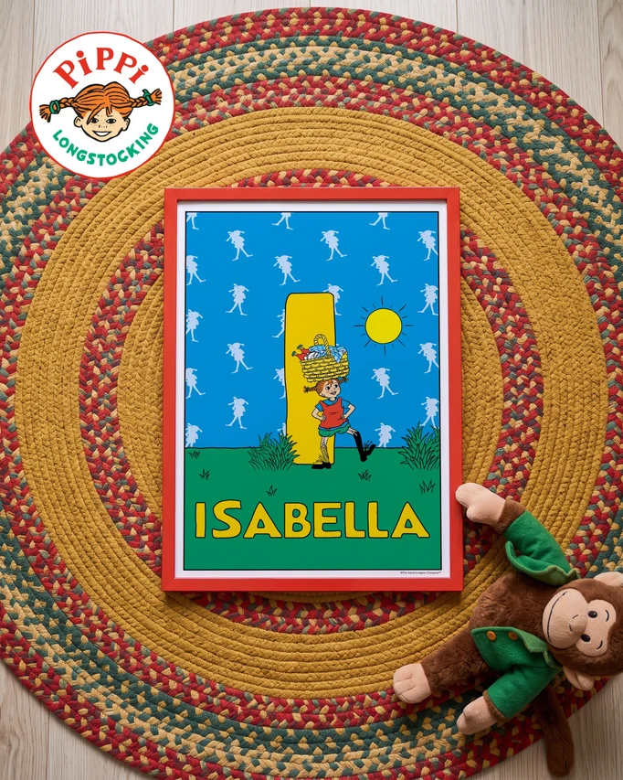 Pippi Longstocking name poster I – Flat lay