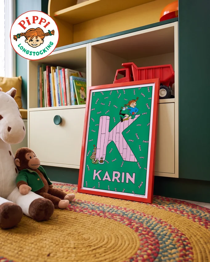 Pippi Longstocking name poster K – Cabinet