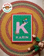 Pippi Longstocking name poster K – Flat lay