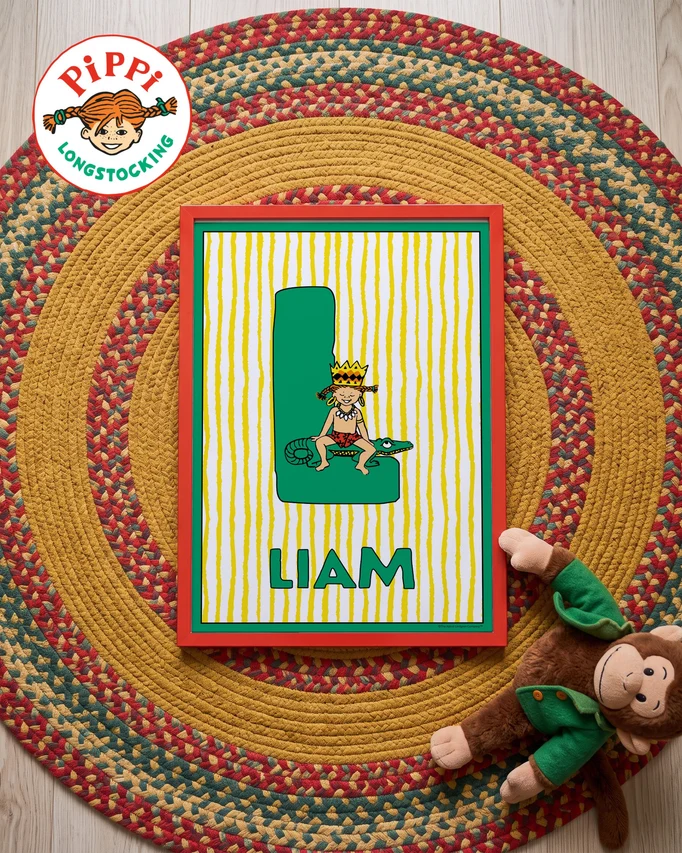Pippi Longstocking name poster L – Flat lay