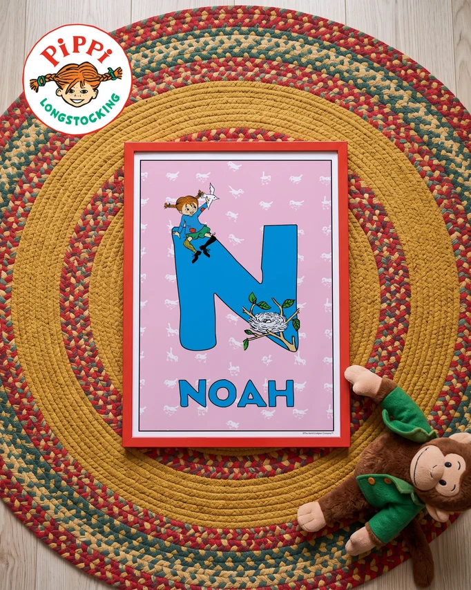 Pippi Longstocking name poster N – Flat lay