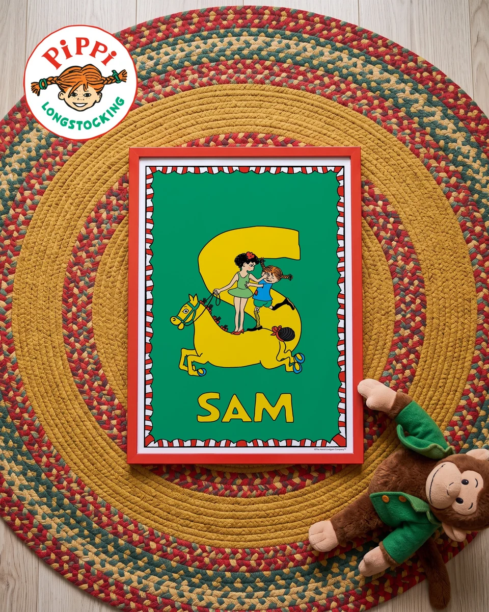 Pippi Longstocking name poster S – Flat lay