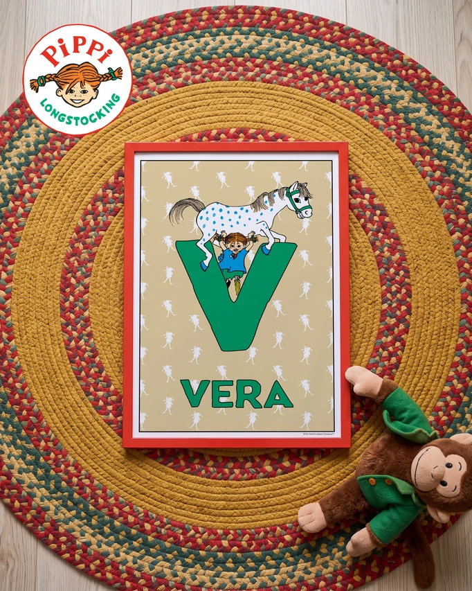 Pippi Longstocking name poster V – Flat lay