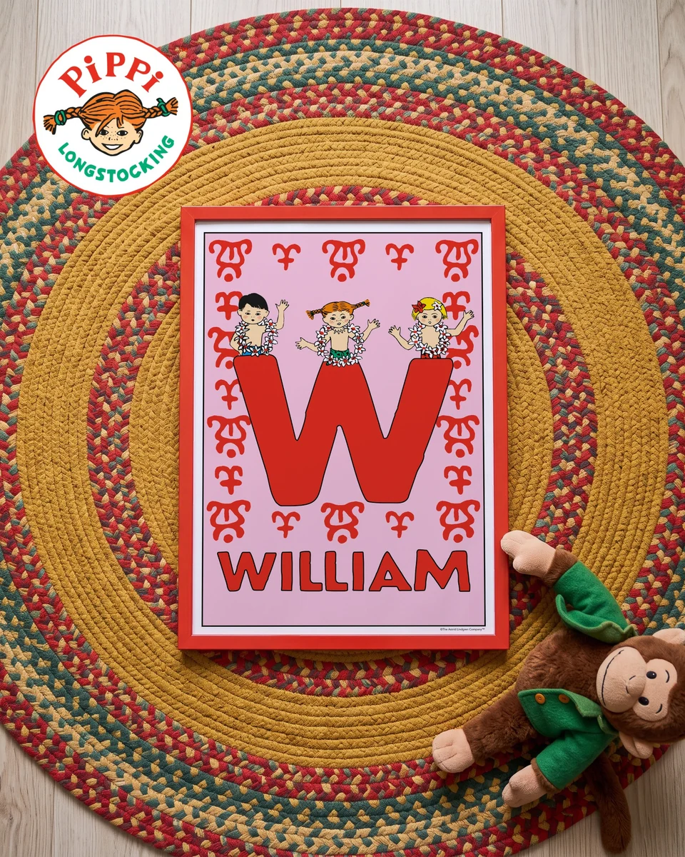 Pippi Longstocking name poster W – Flat lay