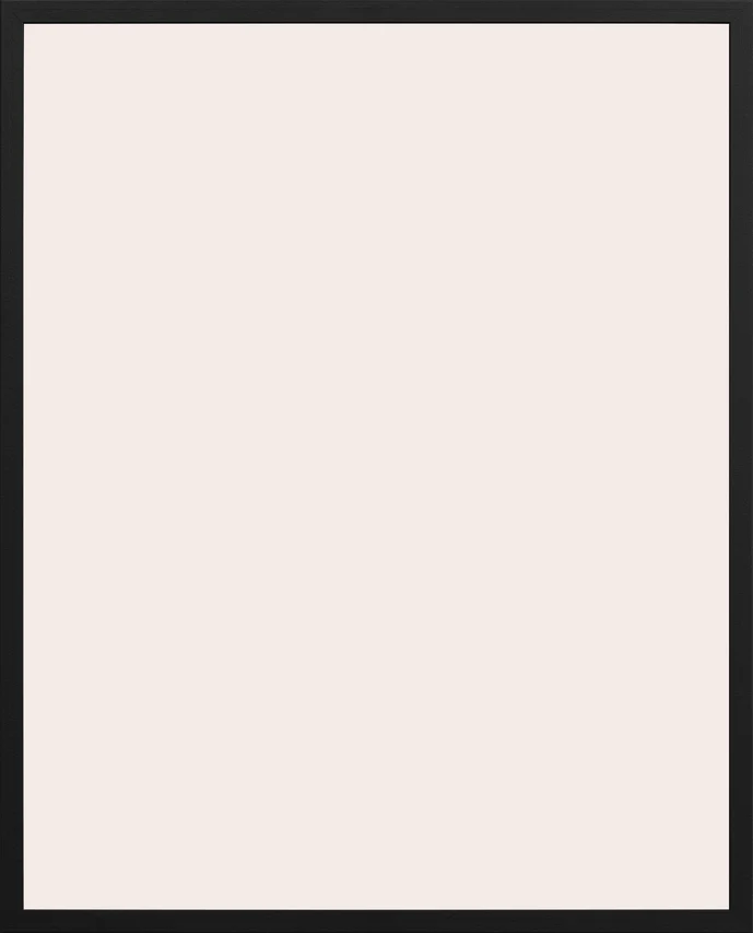 The Frame Black product features an upright blank off-white canvas encased in a black wooden frame, set against a plain backdrop. This high-quality acrylic glass setup highlights minimalism and creative potential, all while maintaining a timeless appearance.