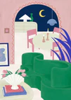 Living Room by Night Poster